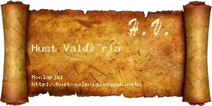 Hust Valéria névjegykártya